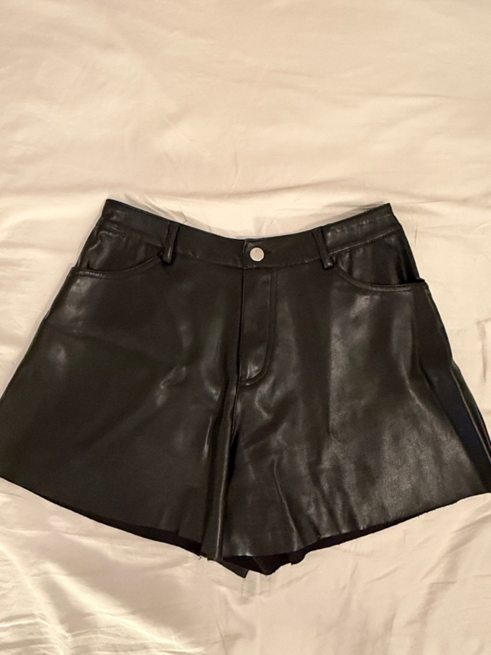 Forever 21 Black Faux Leather High-Waist Shorts